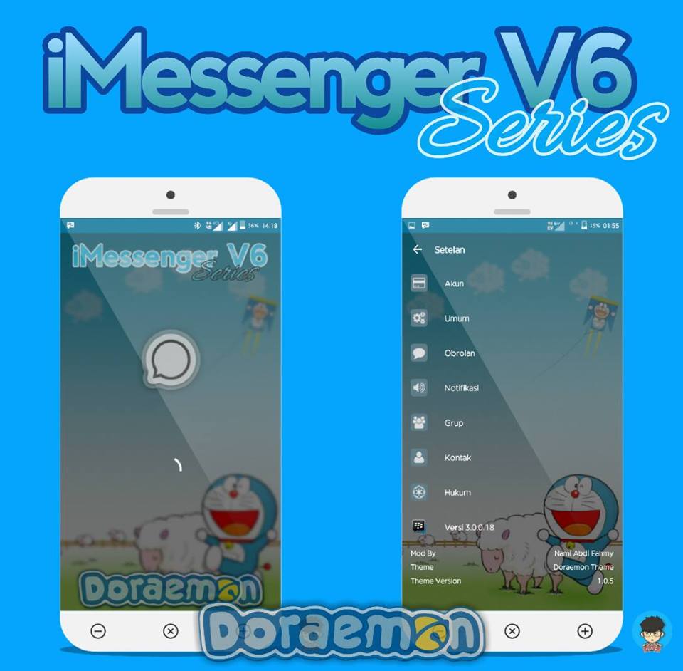 BBM Mod iMessenger V6.1.5 Doraemon Theme For Android 