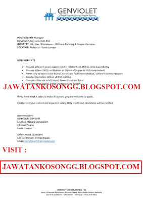 Jawatan Kosong Offshore Genviolet