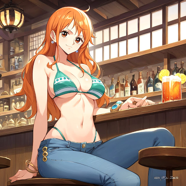 Nami thư giãn trong quán bar 19