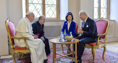 Resultado de imagen para PAPA FRANCISCO LLEGA A SUECIA