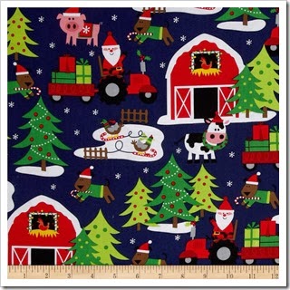 christmas santa farm print