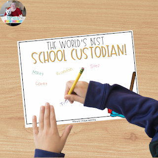 Don't forget your school custodian with this creative signature page you and your students can use during staff appreciation days this year.