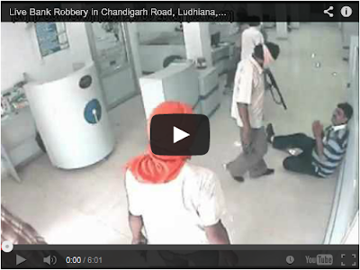 Live Bank Robbery in Chandigarh Road - CCTV Live