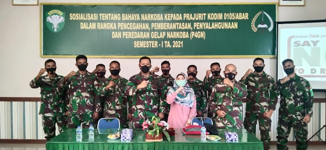 Sosialisasi P4GN, Dandim Aceh Barat Melalui Pasi Log : Narkoba Adalah Monster Yang Mematikan
