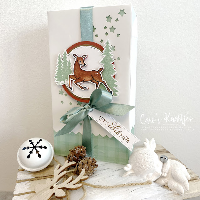 Cadeau doosje Stars Treat Bags, Peaceful Deer, Stampin' Up! , Caro's Kaartjes, #tgifc393