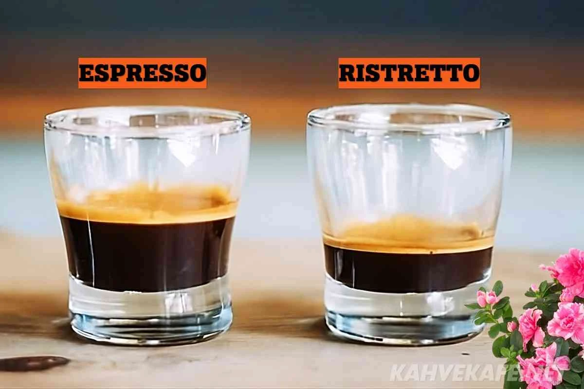 Ristretto ile espresso arasındaki farkları detaylıca görün. Tat, yoğunluk ve demleme yöntemleri üzerine bilgi veren görsel açıklamalar.
