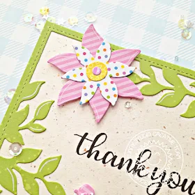 Sunny Studio Stamps: Botanical Backdrop Die Floral Everyday Greetings Thank You Card by Franci Vignoli