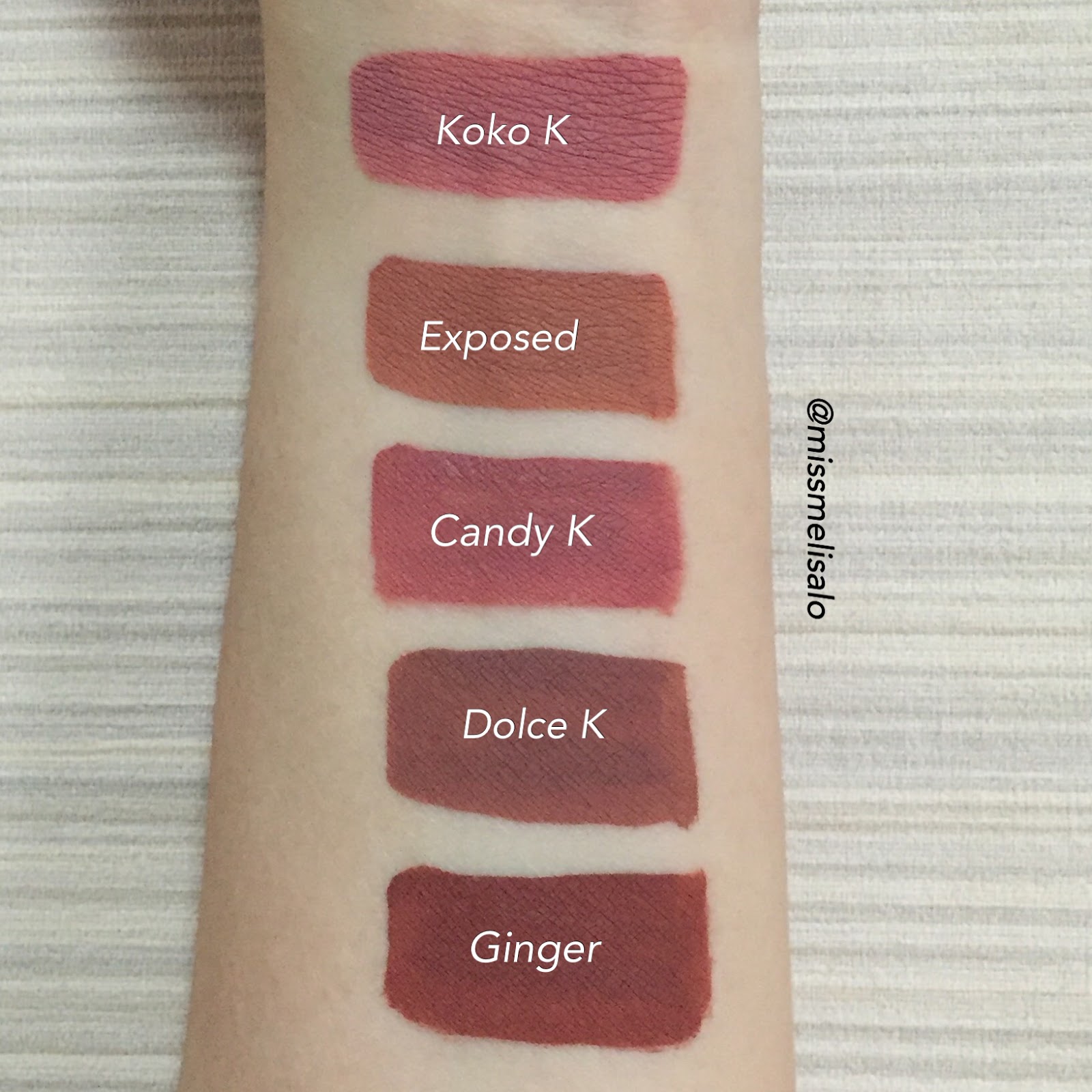 Colors swatches kylie lip liner jenner