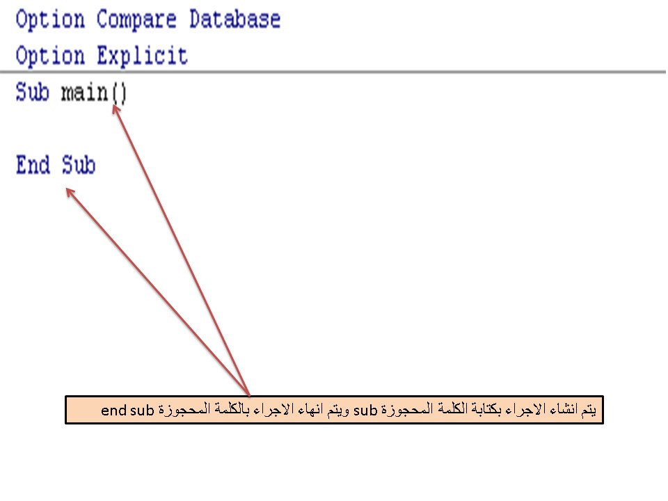 الاجراءات فى VBA واستخدامها مع برنامج الاكسس