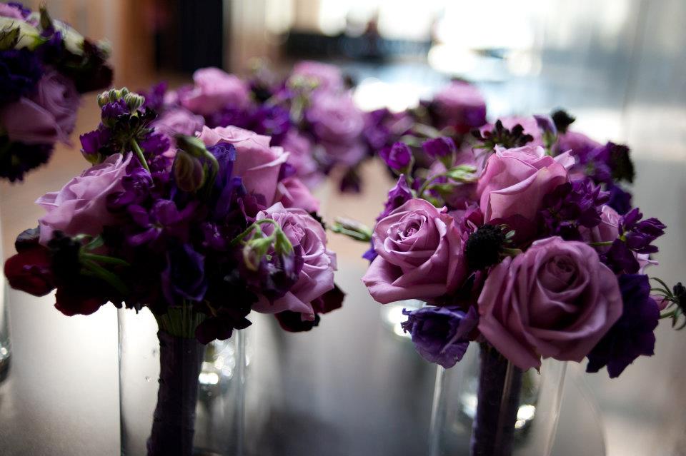 soft purple with gold wedding