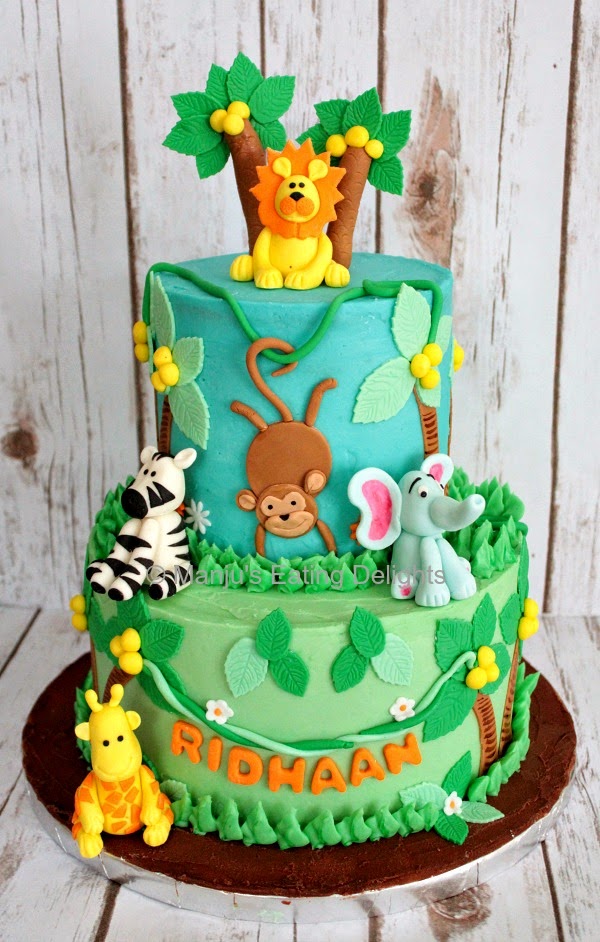 Manju S Eating Delights Jungle Animals Themed Cake