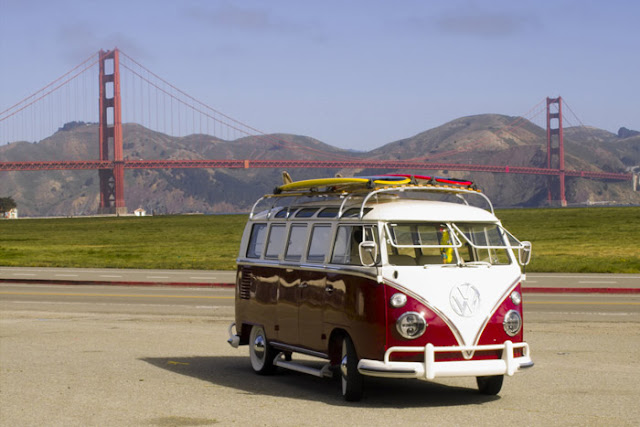 The VW bus has such a feelgood vibe that makes us dream about going cross