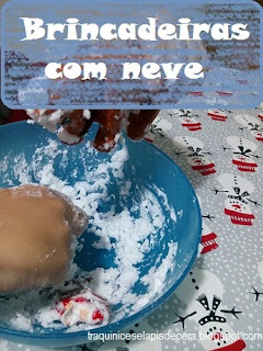 Brincadeiras com neve a fingir