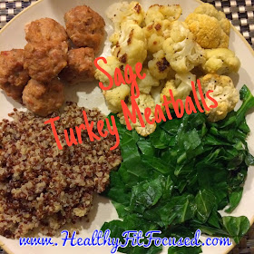 Clean Eating Sage Turkey Meatballs, 21 Day Fix Approved, Insanity Max:30 meal