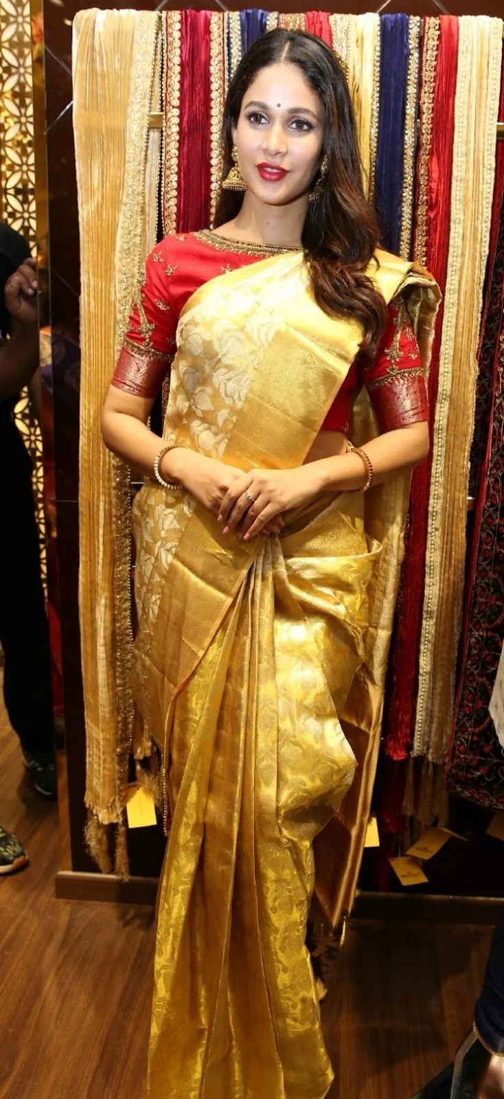 Lavanya Tripathi In South Indian Traditional Yellow Saree