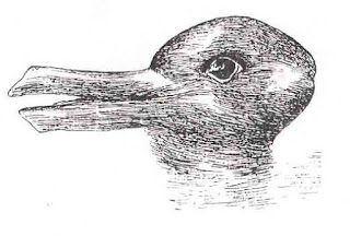 The classic duck/rabbit optical illusion.