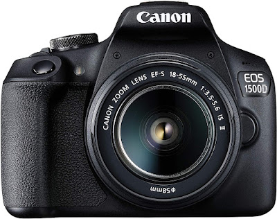 Canon EOS 1500D 24.1 Digital SLR Camera (Black) with EF S18-55 is II Lens, 16GB Card and Carry Case