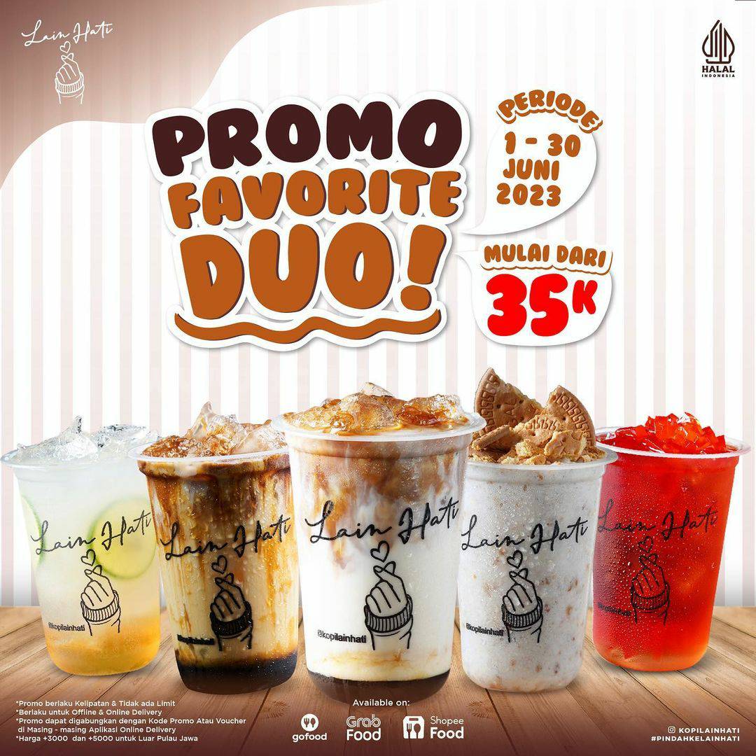 KOPI LAIN HATI PROMO PAVORITE DUO Mulai dari 35RB*