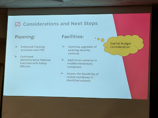 next steps including future budget requirements