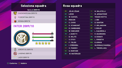 PES 2020 PS4 Classic Option File Serie A 2009/2010