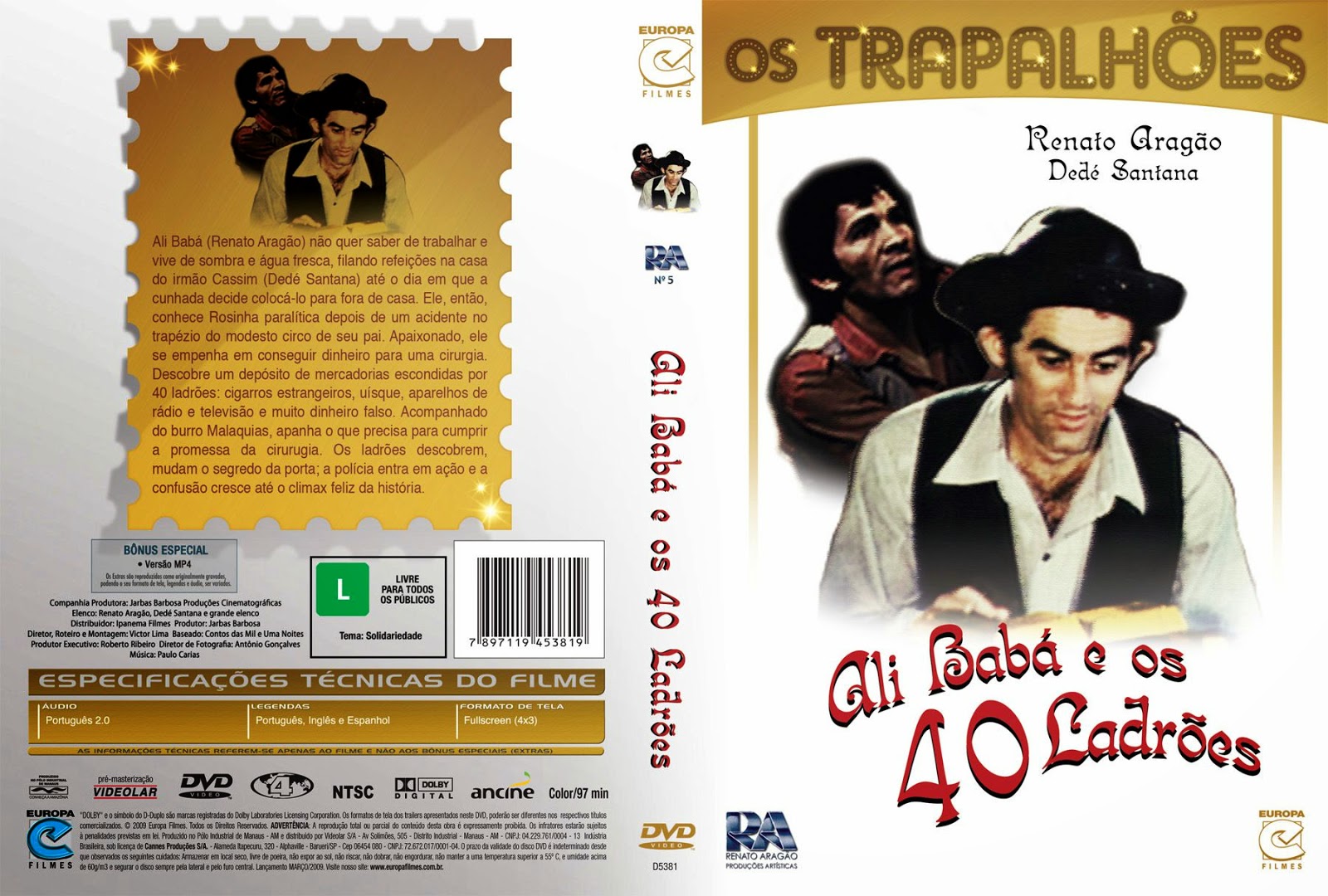 Capa DVD Os Trapalhões Ali Babá E Os 40 Ladrões