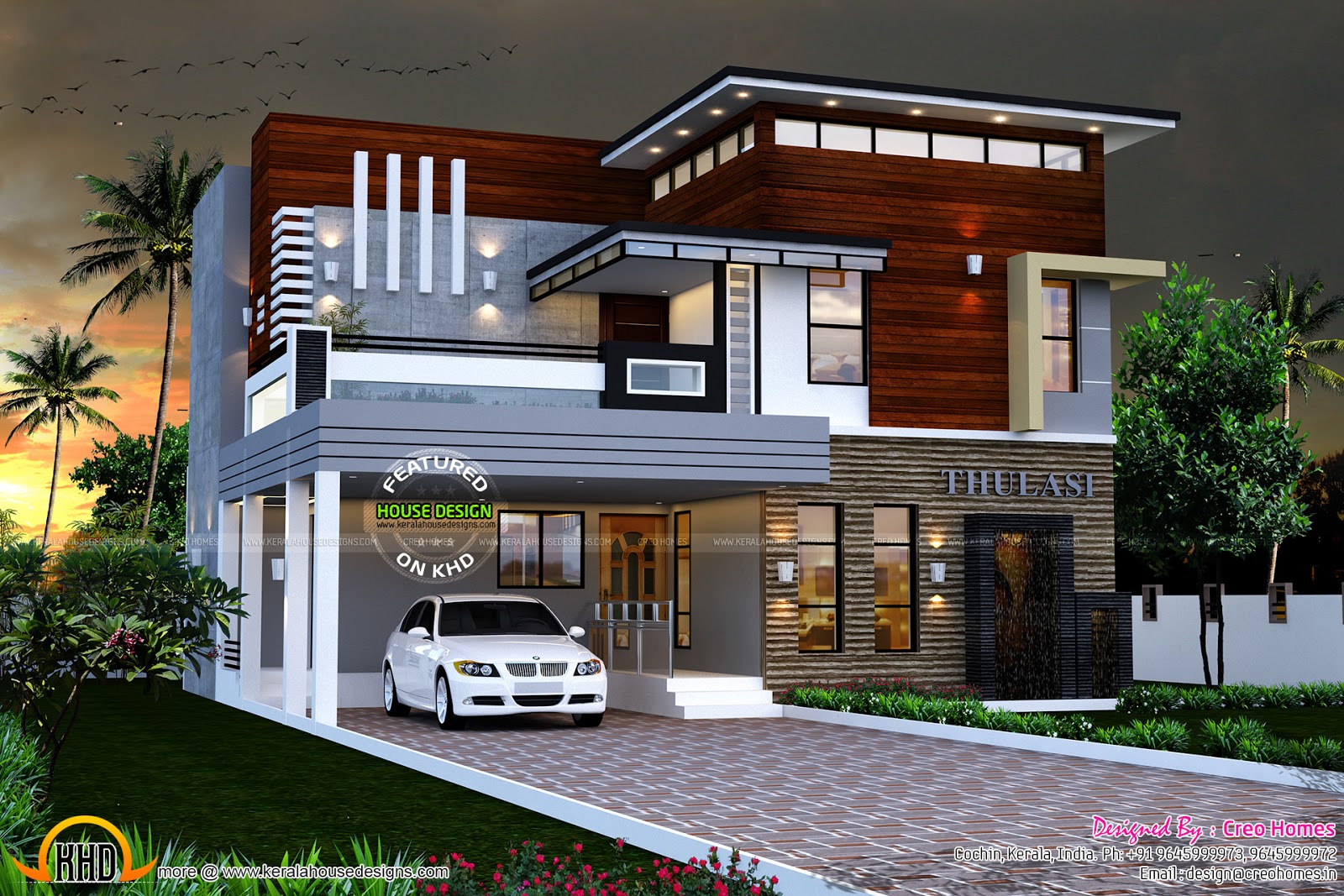 2165 sq-ft modern contemporary house - Kerala home design and floor plans