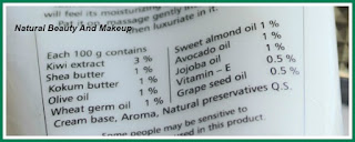 Ingredients of Kiwi Hand & Nail Cream