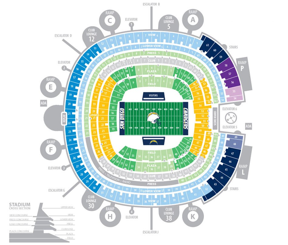 Qualcomm Stadium Seating Chart Row Seat Numbers TickPick - qualcomm stadium seating