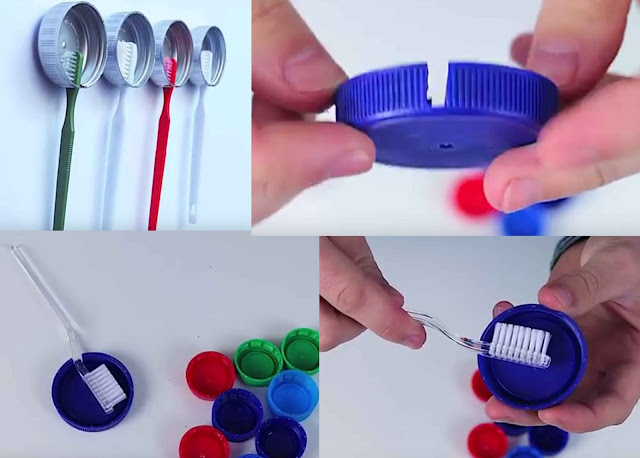 Kreasi Unik Membuat Gantungan Sikat  Gigi  Dari  Tutup Botol  