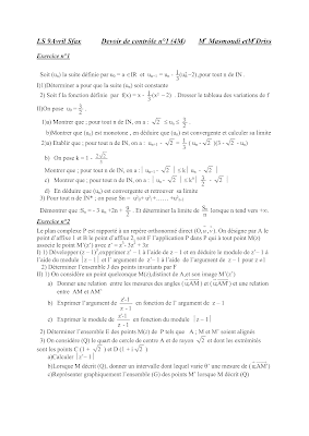 devoir de contrôle 1 mathématiques bac Math