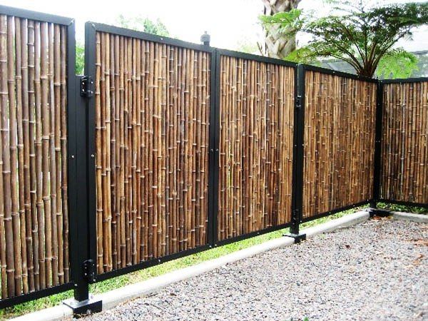  18 desain pagar bambu  cantik nan unik  minimalis 