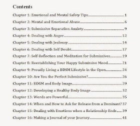 BDSM Basics for Submissives - Contents - non fiction educational book 