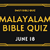 Malayalam Bible Quiz June 18 | Daily Bible Quiz Questions in Malayalam