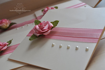 romantic invitation with handmade rose