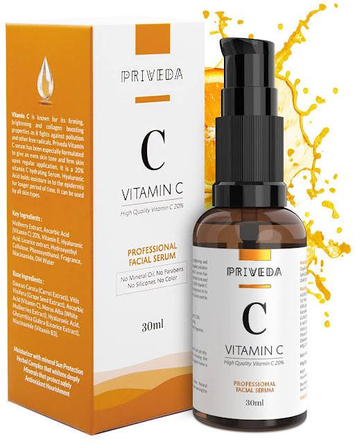PRIVEDA Vitamin C 20% + Vitamin E & Hyaluronic Acid Professional Face Serum - 30Ml