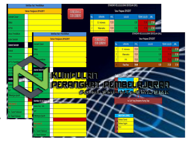 Aplikasi Olah Nilai Ijazah Hasil Ujian Sekolah Excel Tahun 2017