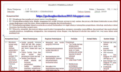 Silabus IPS Kelas 7 SMP/MTs Kurikulum 2013 Revisi 2018