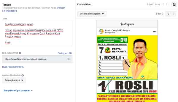 format iklan facebook dibuat manual