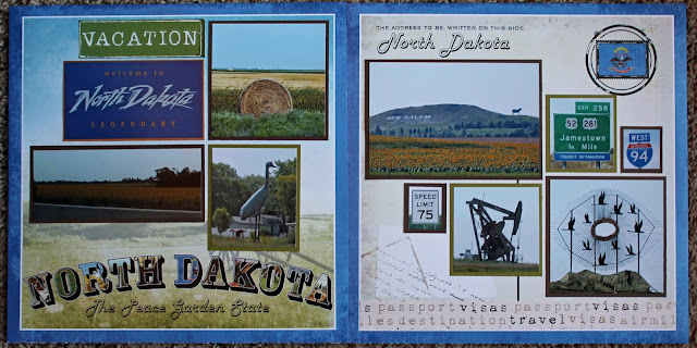 North Dakota Road Trip State Collage Scrapbook Page