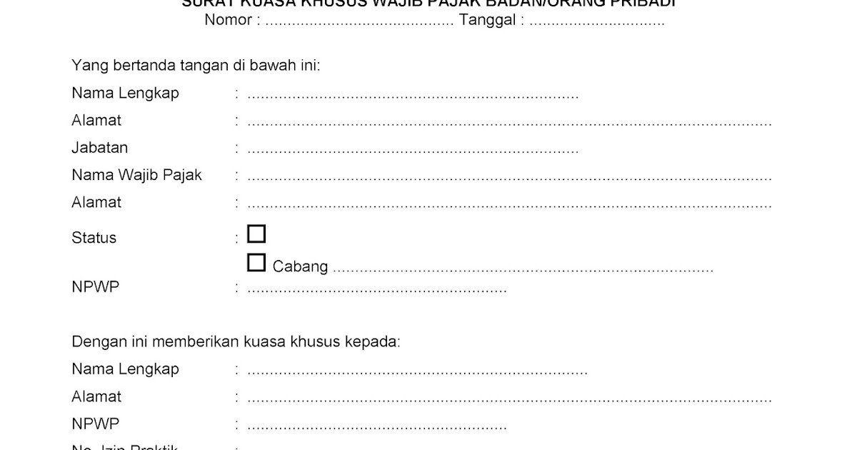 Pajeg Lempung: Syarat Surat Kuasa Khusus Wajib Pajak