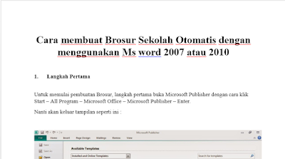 Download Cara Membuat Brosur Sekolah Otomatis Menggunakan MS Word