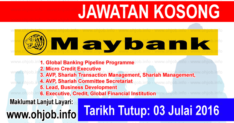 Job Vacancy at Maybank  JAWATAN KOSONG KERAJAAN  KERJA 