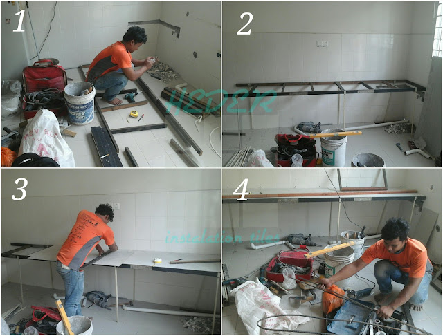 Kitchen table top concrete meja dapur konkrit panjang 9 