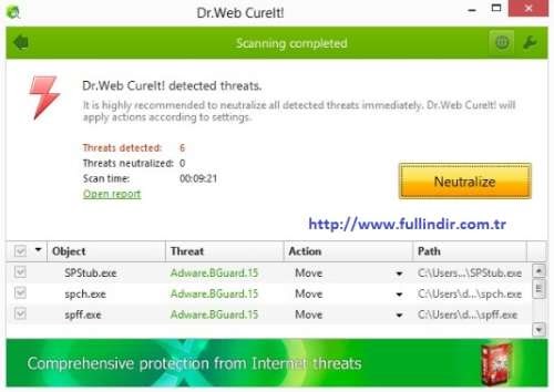 Dr.Web Cureit Taşınabilir Anti-Malware Aracı Ücretsiz Full 2022 İndir