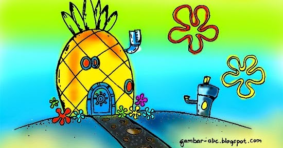 Mewarnai Rumah Spongebob Contoh Gambar Mewarnai