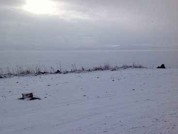 snow flurries on Klamath Lake