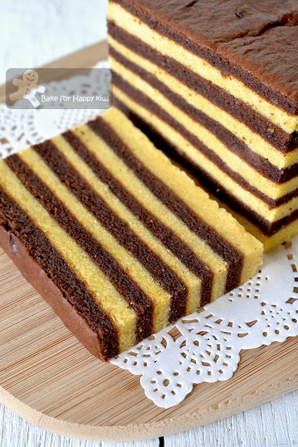 super moist chocolate vanilla kek lapis legit spekkoek Indonesian layer cake