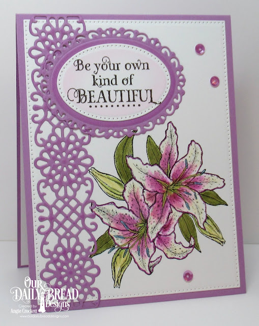 ODBD Beauty, ODBD Custom Flower Lattice Border Die, ODBD Custom Ornate Ovals Dies, ODBD Custom Pierced Ovals Dies, Card Designer Angie Crockett