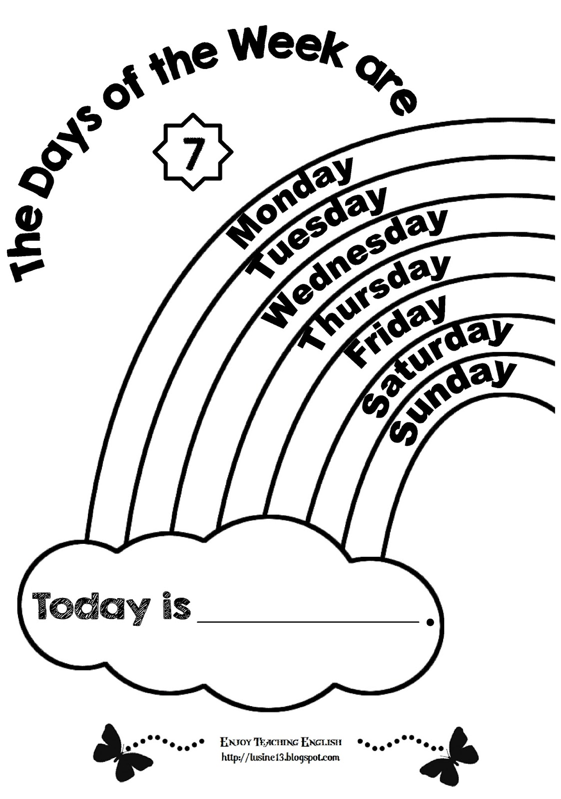 Days of the Week coloring worksheets