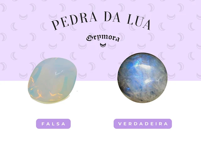 pedra da lua falsa e verdadeira